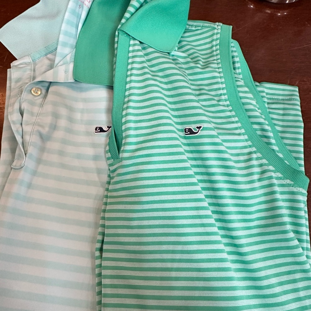 Sleeveless vineyard vines golf polos